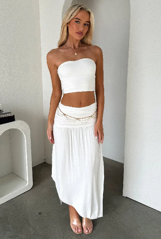 Rosalia Maxi Skirt - White vintage skirt charm