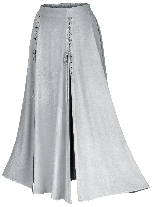 Rowan Maxi Overskirt Limited Edition Silver Pewter linen skirt light