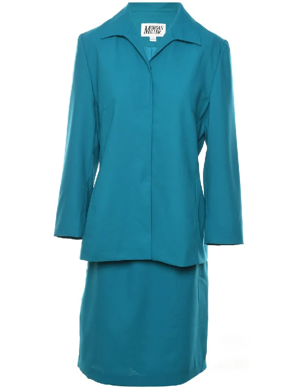 Teal Jacket & Skirt Suit Set - L modal blend skirt