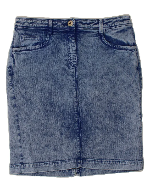 TRUSSARDI Womens Denim Skirt IT 44 Medium W30  Blue zip skirt side