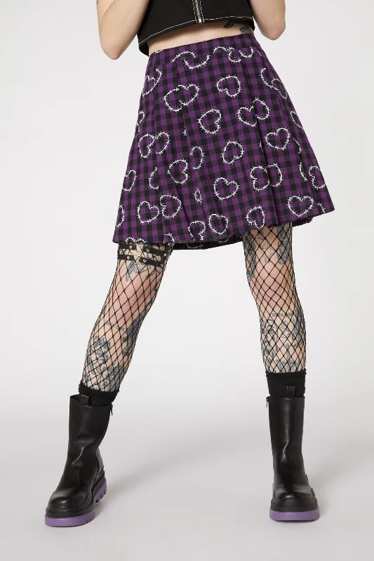 Barbed Heart Check Skirt cotton skirt soft