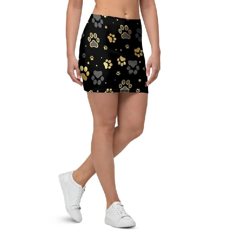 Gold Paw Mini Skirt midi skirt versatile