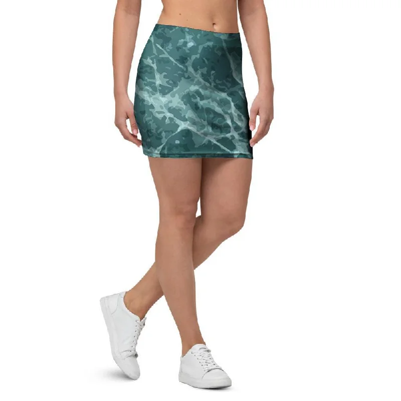 Green Malachite Marble Mini Skirt lace skirt elegant