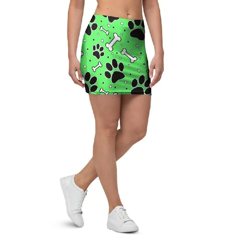 Green Paw Mini Skirt lace skirt intricate
