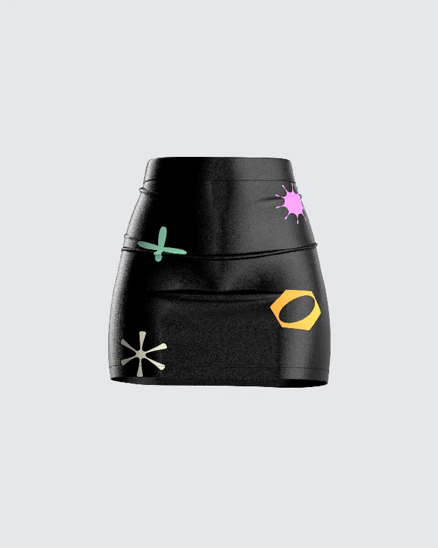 Jordy Black Vegan Leather Skirt lightweight skirt design