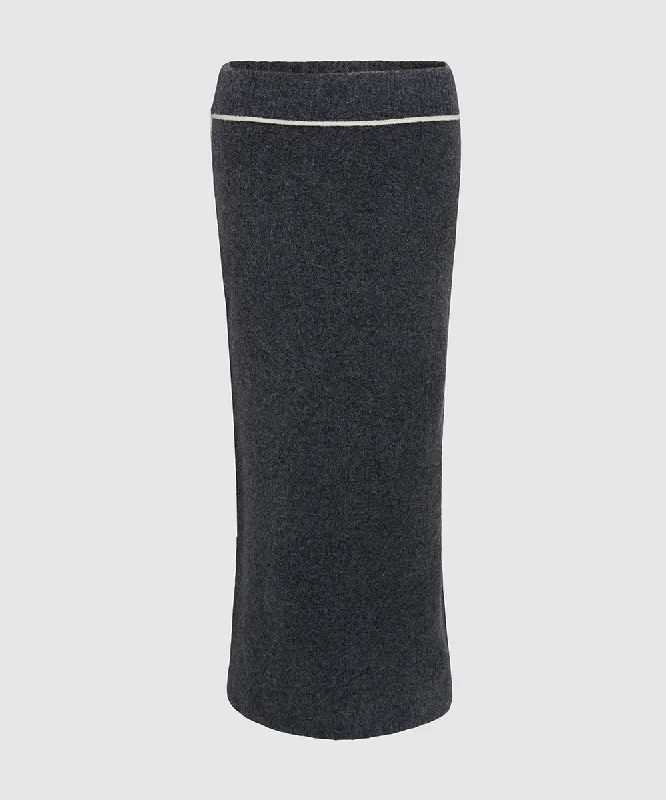 Midi Straight Knitted Skirt leather skirt durable